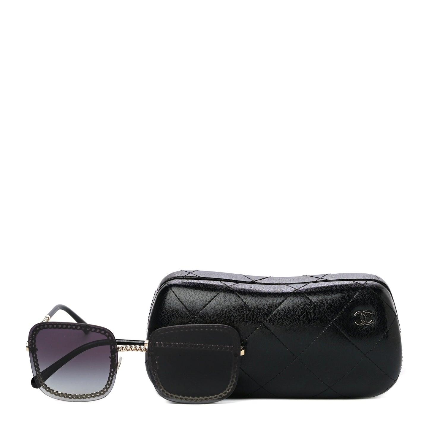 Chain Square Sunglasses 4244 Black