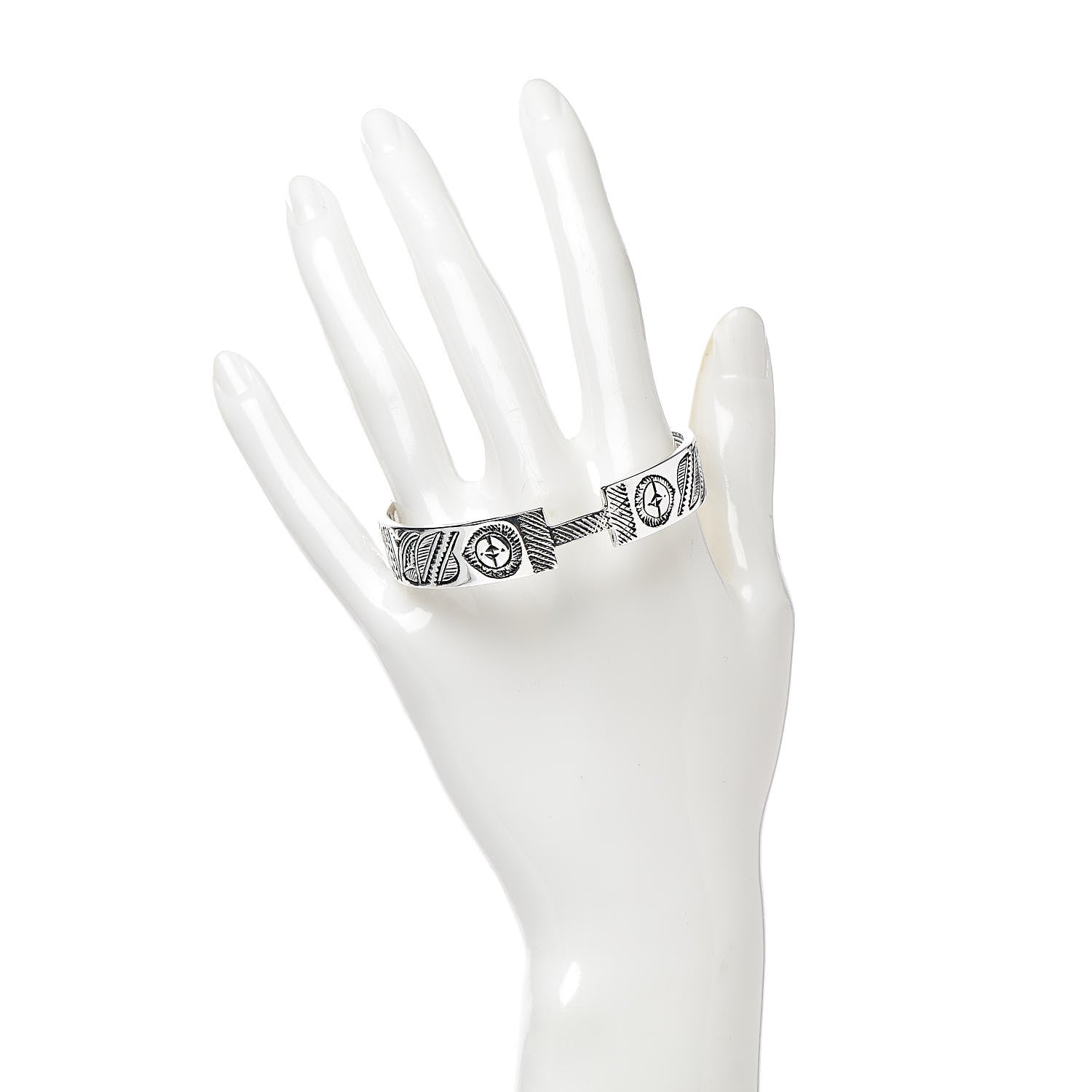 Hermes Sterling Silver Touareg Takolte Cuff Bracelet T5 2 of 5