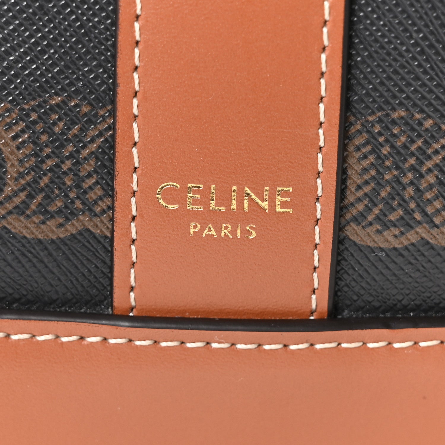 Celine Triomphe Canvas Calfskin Small Bucket Bag Tan 6 of 10