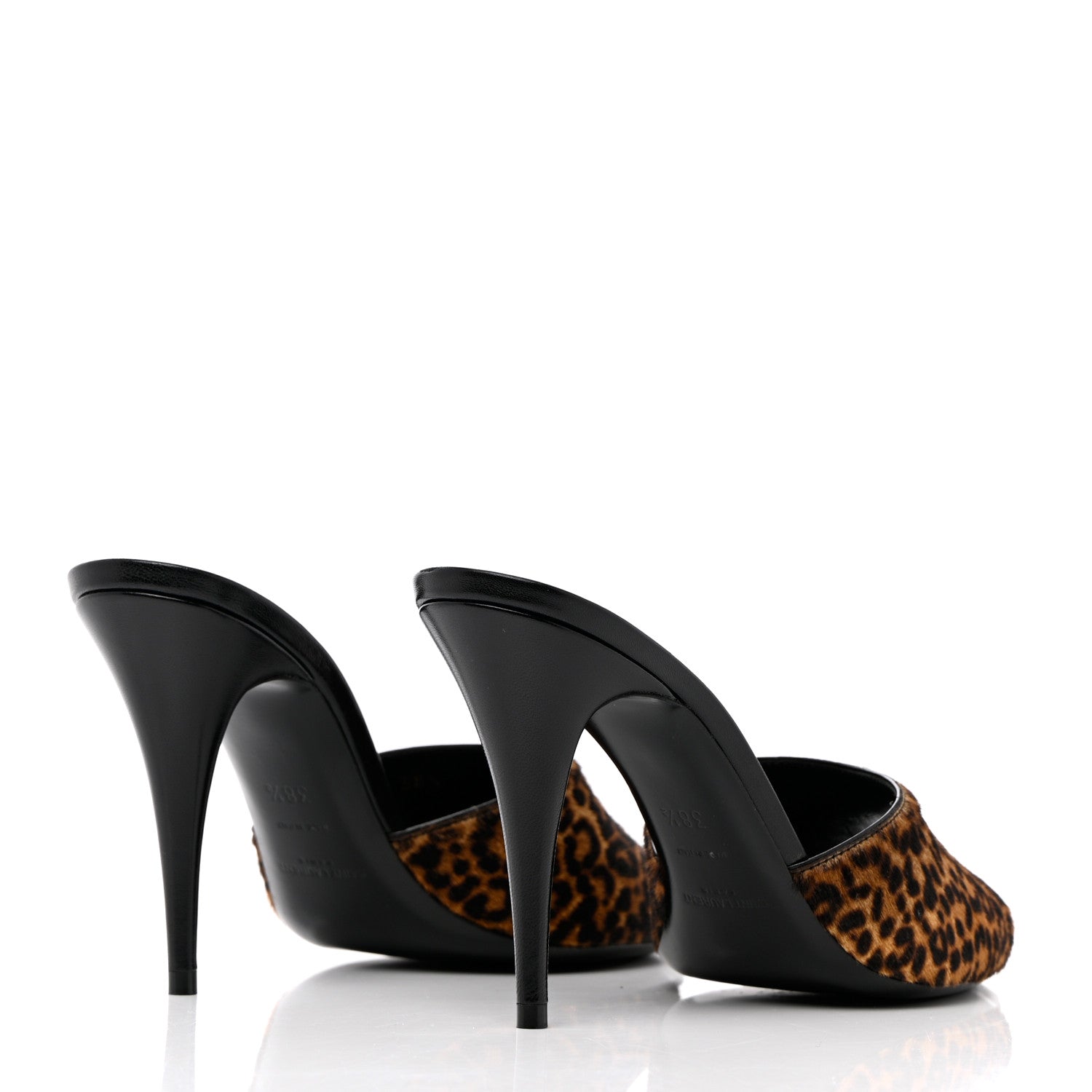 Saint Laurent Pony Hair Leopard Print Sexy 95mm Pumps 38.5 Natural Black 4 of 13