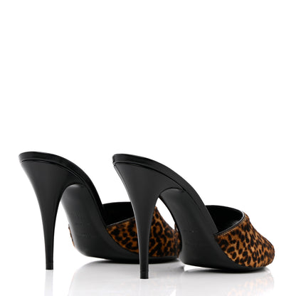 Saint Laurent Pony Hair Leopard Print Sexy 95mm Pumps 38.5 Natural Black 4 of 13