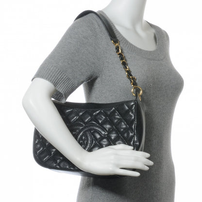 Chanel Caviar Quilted Hobo Bag Black 2 of 7
