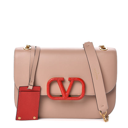 Valentino Garavani Smooth Calfskin Small VLock Shoulder Bag Poudre Rouge Pur 1 of 9