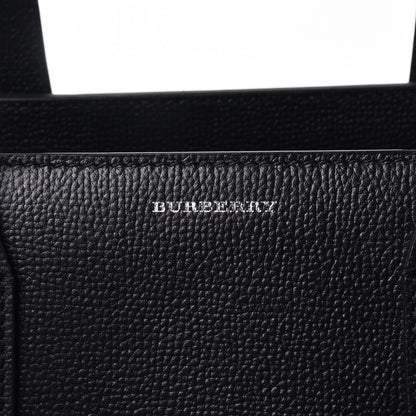 Burberry Derby Calfskin House Check Medium Banner Tote Black 15 of 16