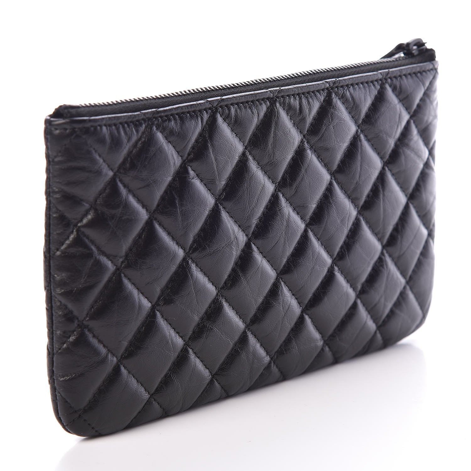 Chanel Aged Calfskin Quilted Medium Reissue Cosmetic Case So Black 3 of 8