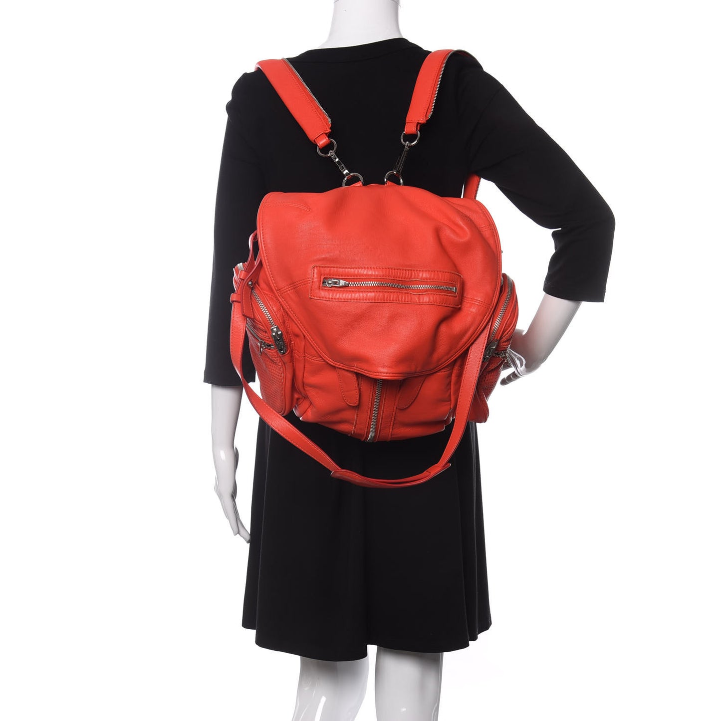 Lambskin Marti Convertible Backpack Cola Rhodium Hardware