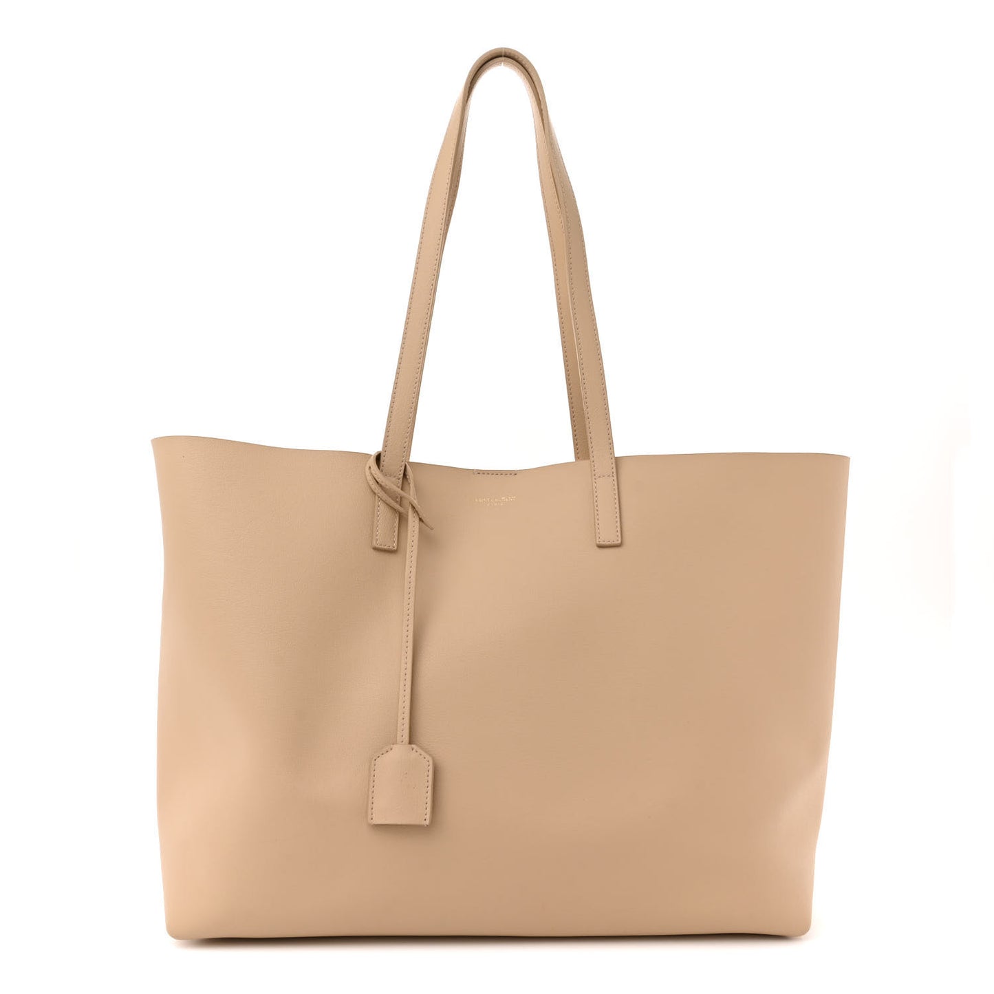 Calfskin Large Shopping Tote Dark Beige