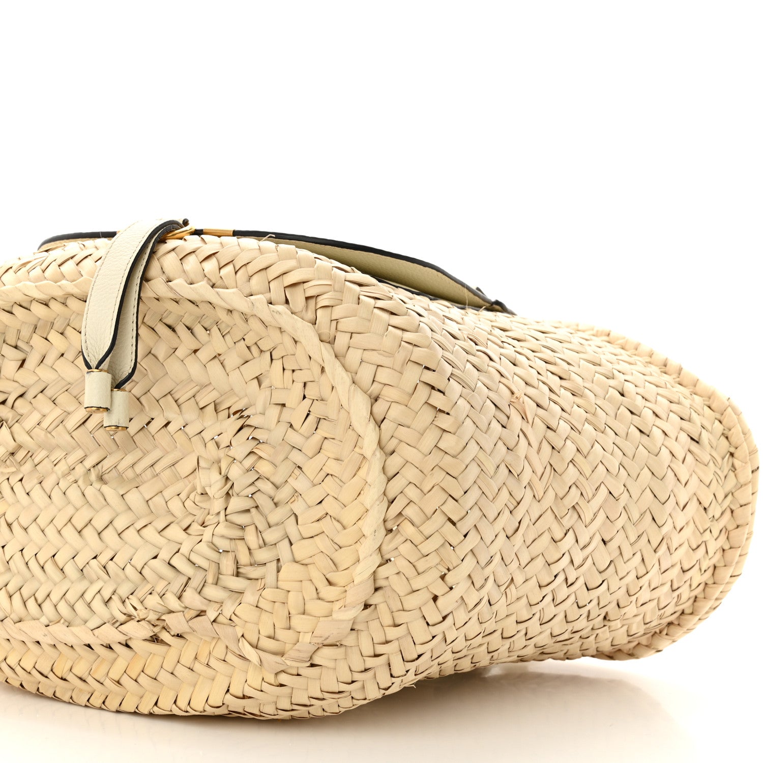 Chloe Raffia Grain Calfskin Medium Marcie Basket White 9 of 9