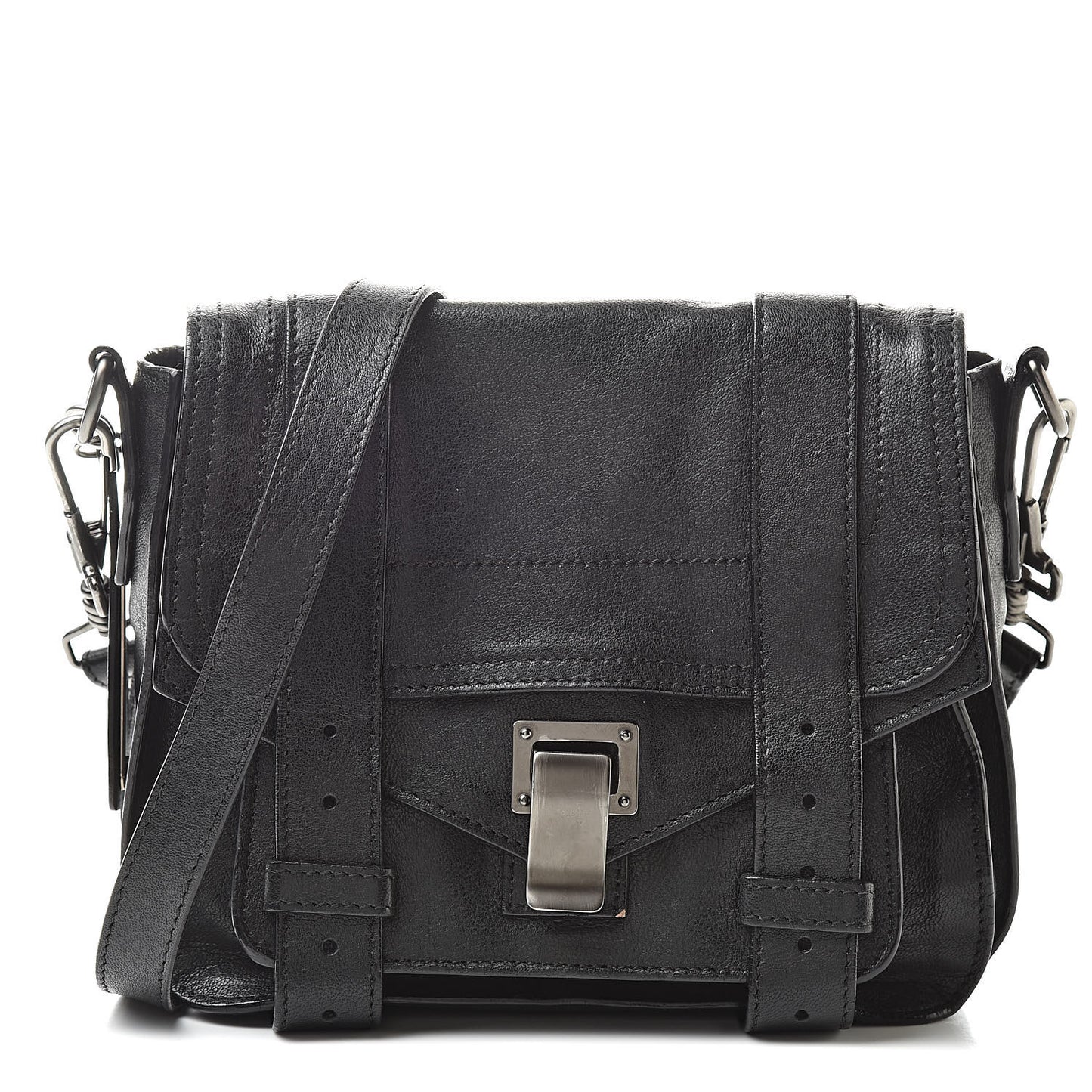 Lambskin PS1 Mini Pouch Messenger Black
