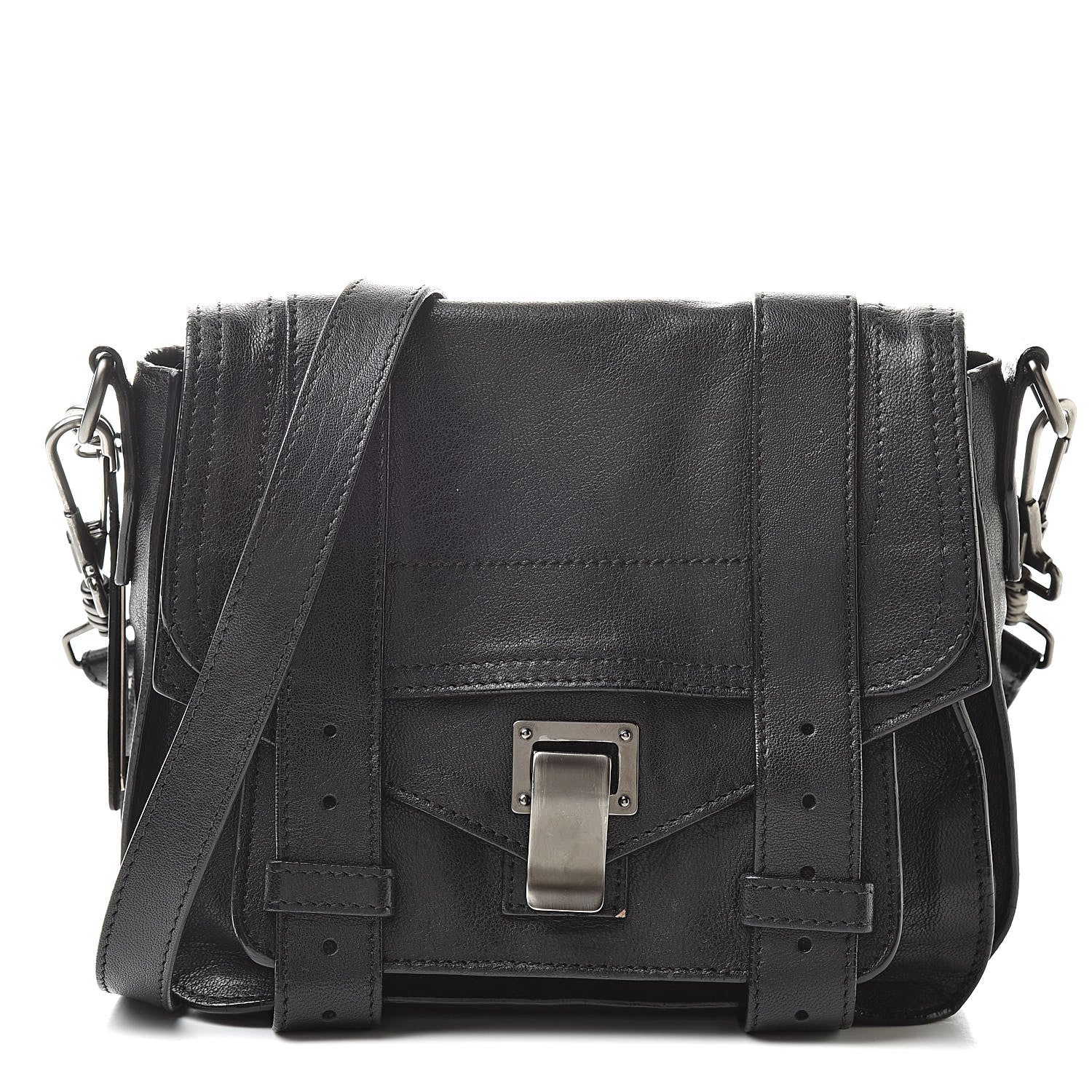 Proenza Schouler Lambskin PS1 Mini Pouch Messenger Black 1 of 16