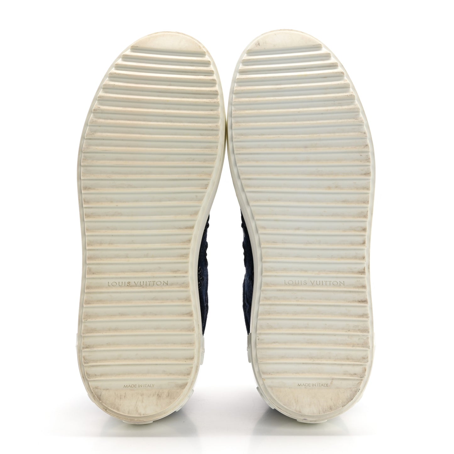 Denim Monogram Debossed Time Out Sneakers 38 Blue