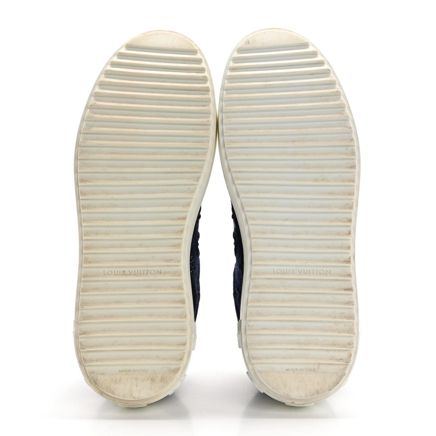 Louis Vuitton Denim Monogram Debossed Time Out Sneakers 38 Blue 5 of 15