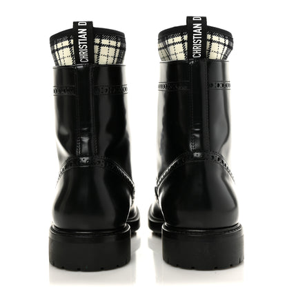 Christian Dior Calfskin Tartan D-Order Low Boot 38 Black White 5 of 10