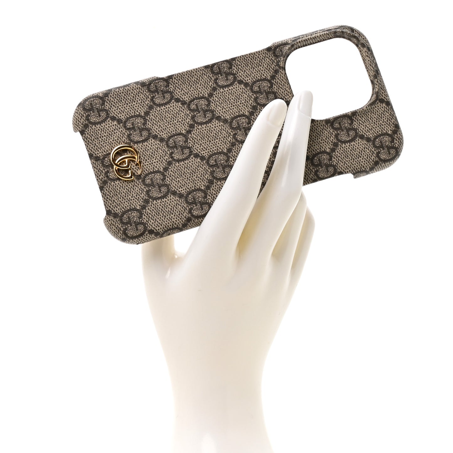 GG Supreme Monogram Ophidia iPhone 16 Pro Max Phone Case Beige Ebony