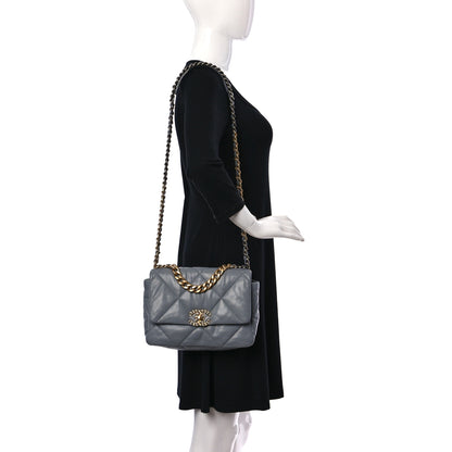 Chanel Lambskin Quilted Medium Chanel 19 Flap Grey 2 of 11
