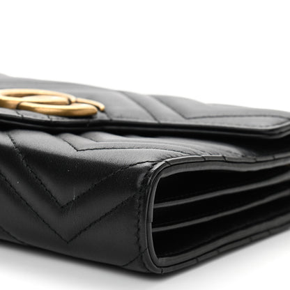 Gucci Calfskin Matelasse GG Marmont Chain Wallet Black 10 of 14