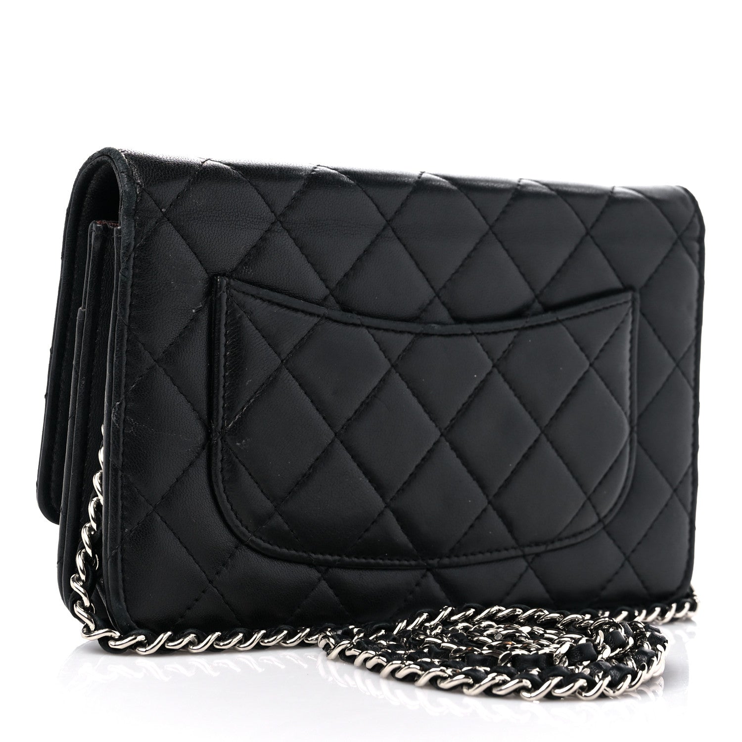 Chanel Lambskin Quilted Wallet On Chain WOC Black 3 of 17