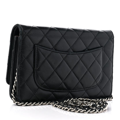 Chanel Lambskin Quilted Wallet On Chain WOC Black 3 of 17