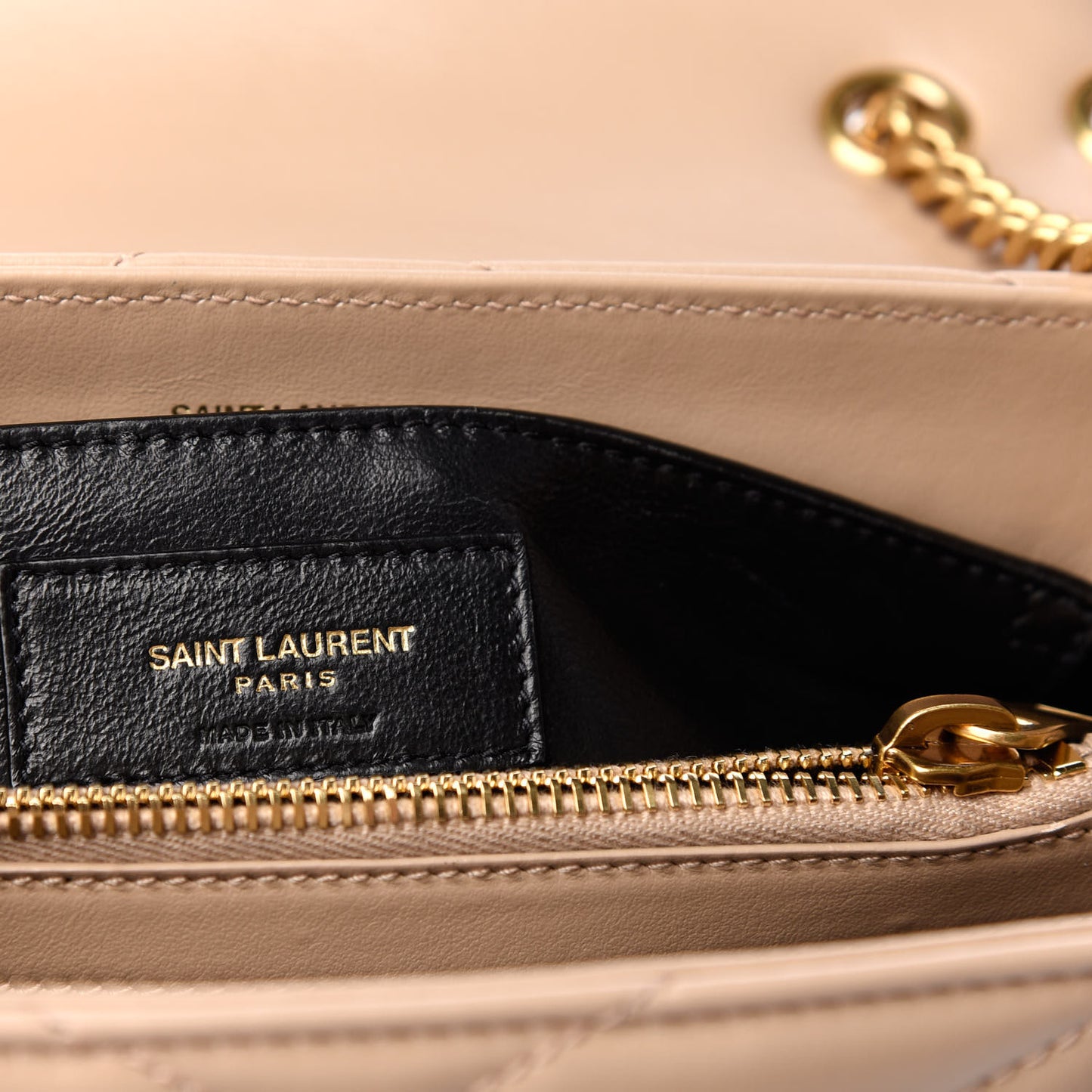 Calfskin Y Quilted Monogram Small Loulou Chain Satchel Dark Beige