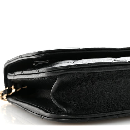 Chanel Lambskin Quilted Trendy CC Wallet On Chain WOC Black 10 of 12