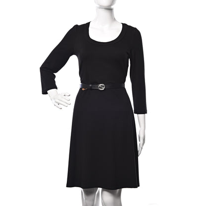 Gucci Calfskin Crystal Interlocking G Belt 80 32 Black 2 of 7