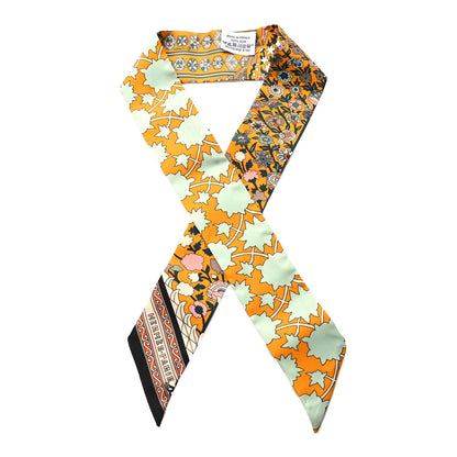 Hermes Silk Tapis Persans Twilly Jaune Aqua Rose Poudre 1 of 5