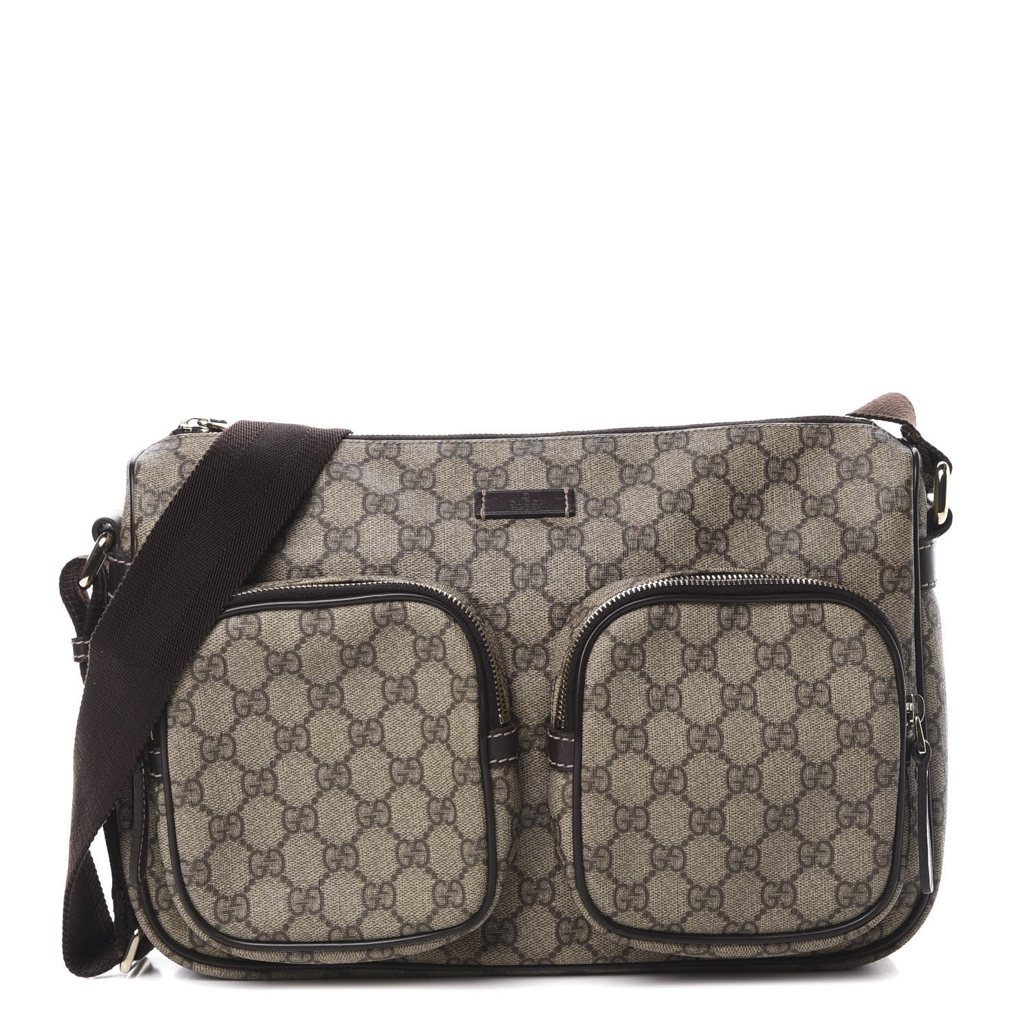 Gucci GG Plus Monogram Front Pocket Messenger Dark Brown 1 of 13