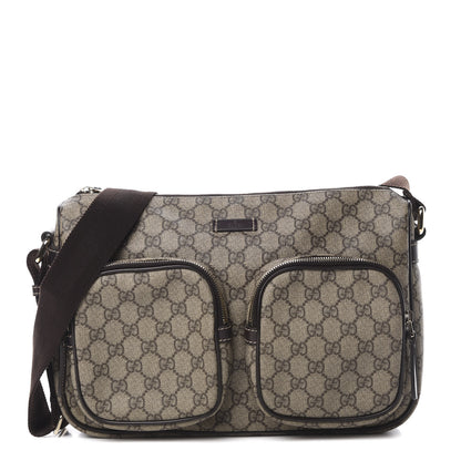 Gucci GG Plus Monogram Front Pocket Messenger Dark Brown 1 of 13