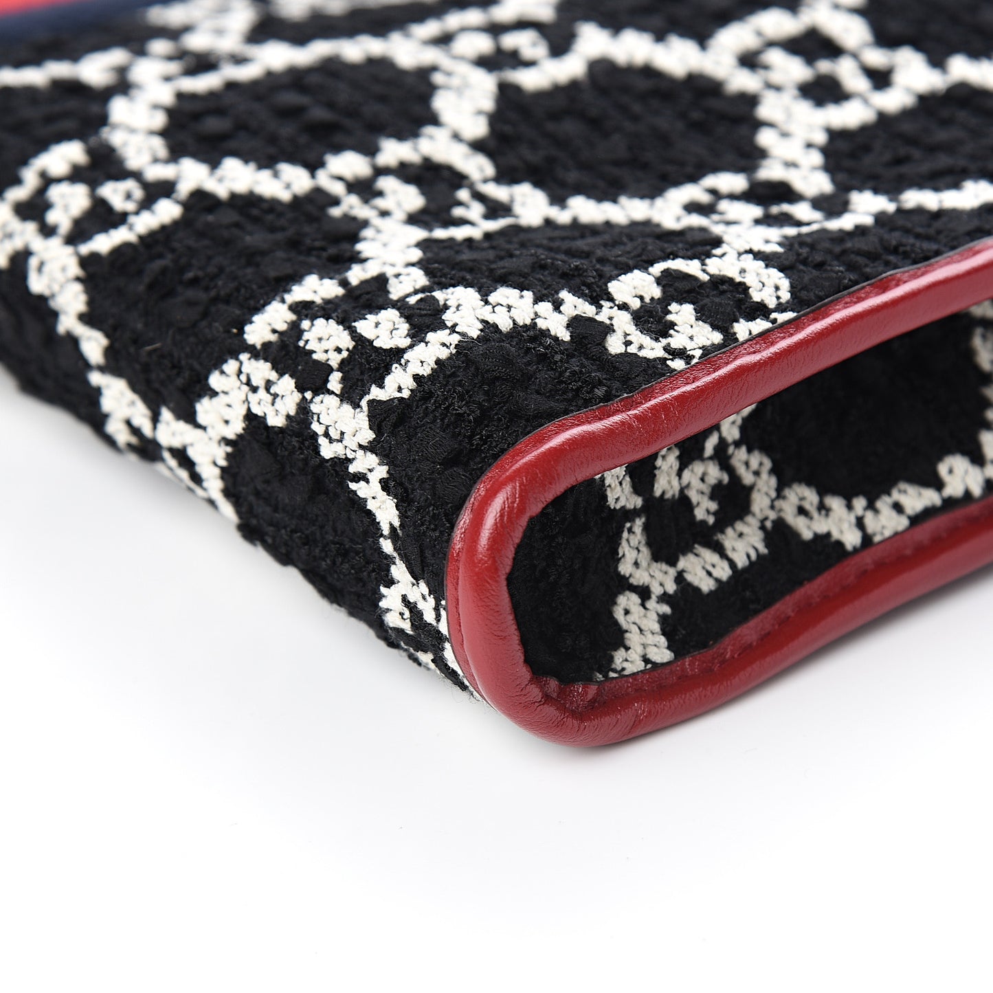 Tweed GG Monogram Large Rajah Chain Tote Romantic Cherry Black White