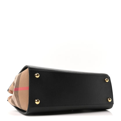 Burberry Calfskin Mega Check Small Banwell Tote Black 4 of 9