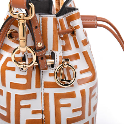 Fendi Vitello Grace F is Fendi Bi-Color FF 1974 Embossed Mini Mon Tresor Bucket Bag Camelia Saddler Brandy 14 of 17