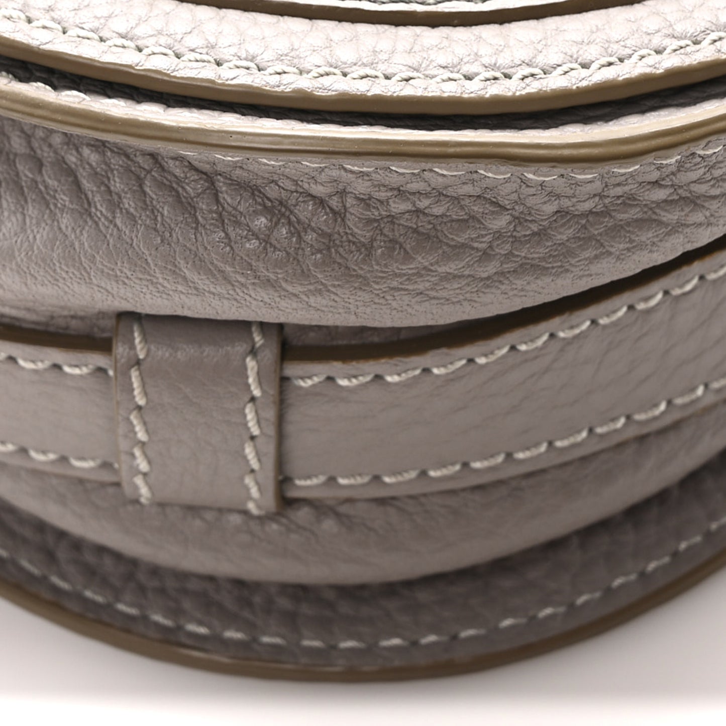 Grained Calfskin Small Marcie Saddle Bag Cashmere Grey