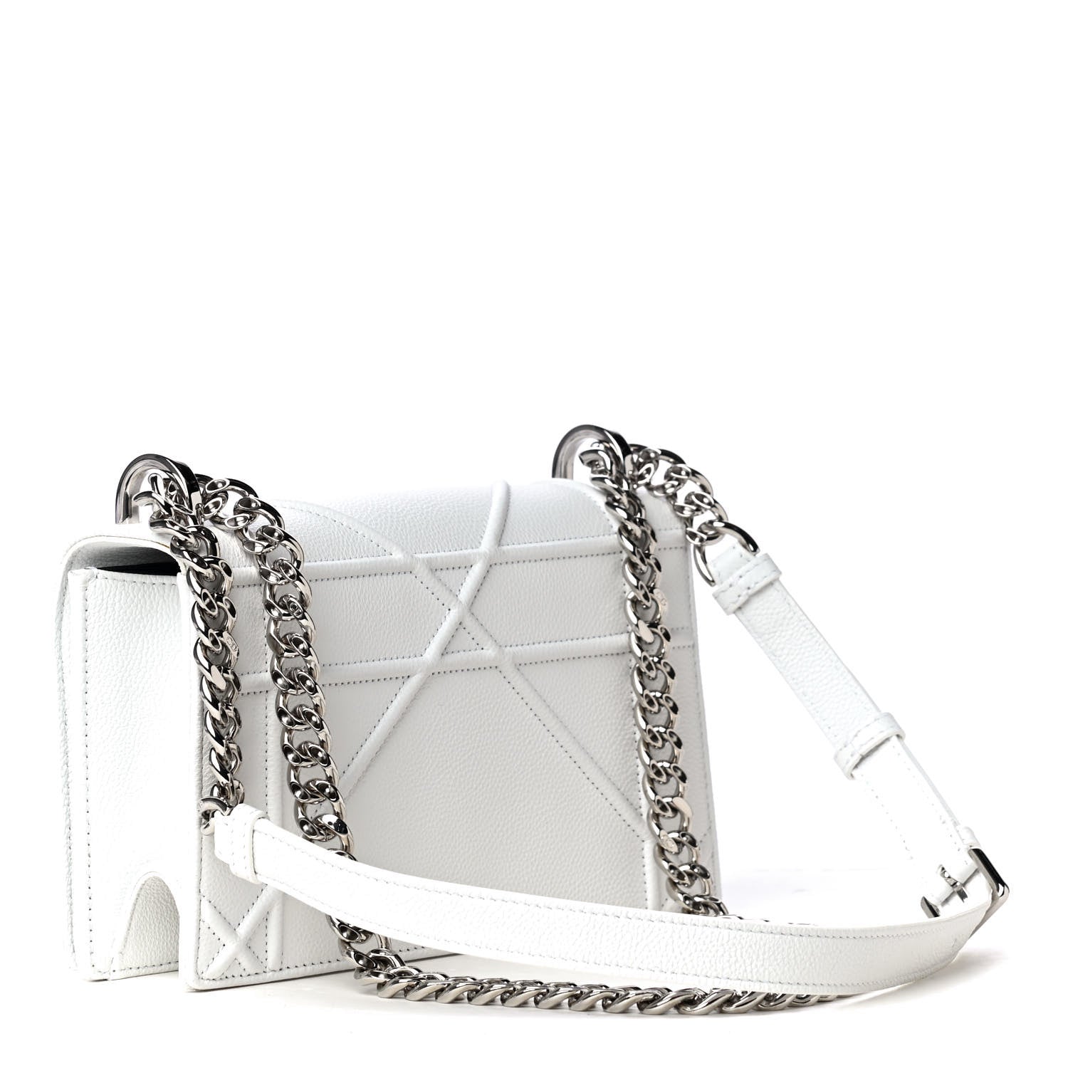 Christian Dior Grained Calfskin Small Diorama Flap Bag White 2 of 4