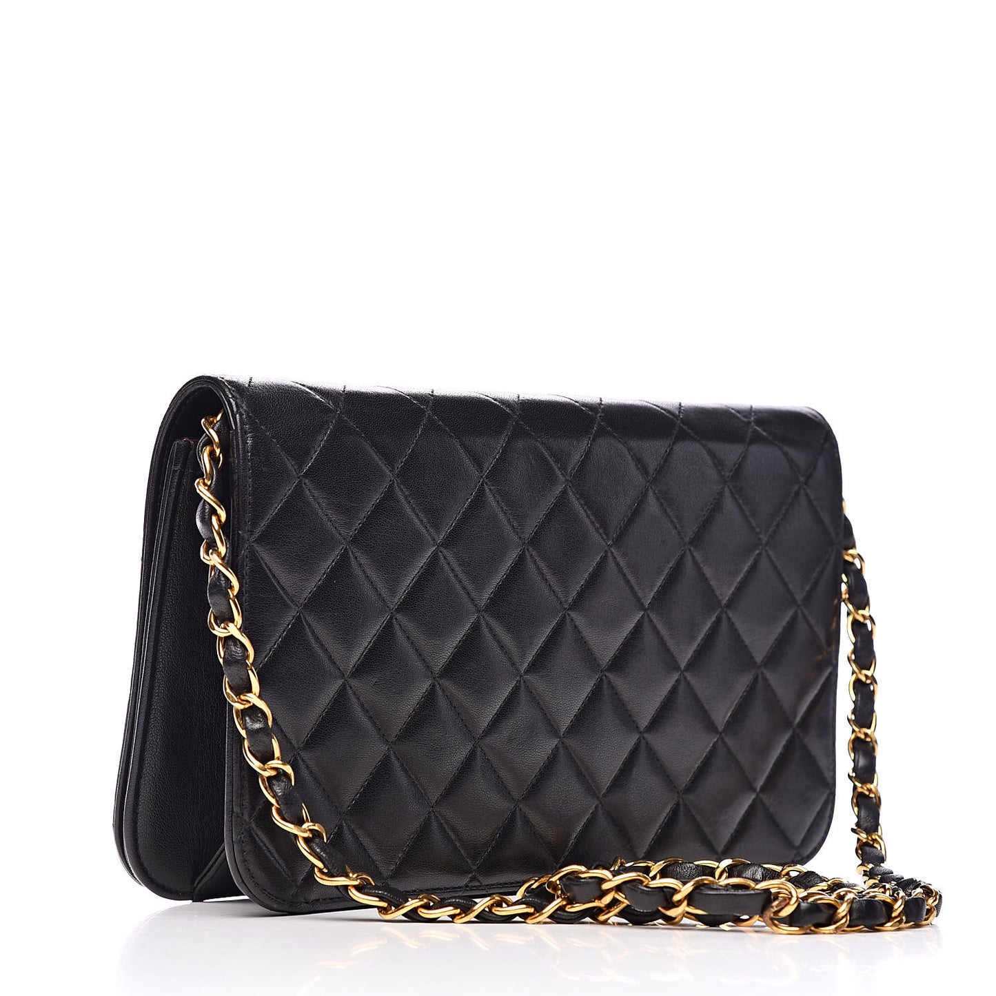 Lambskin Quilted Small Single Flap Black