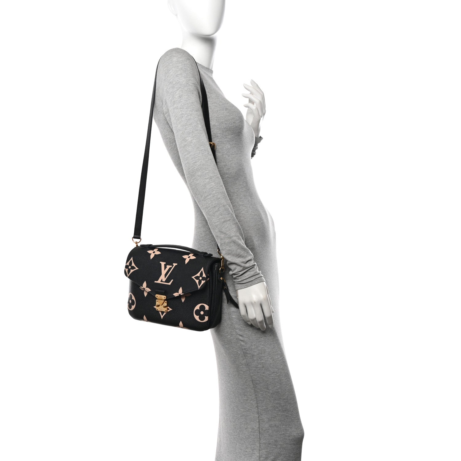 Louis Vuitton Empreinte Monogram Giant Pochette Metis Black Beige 2 of 10