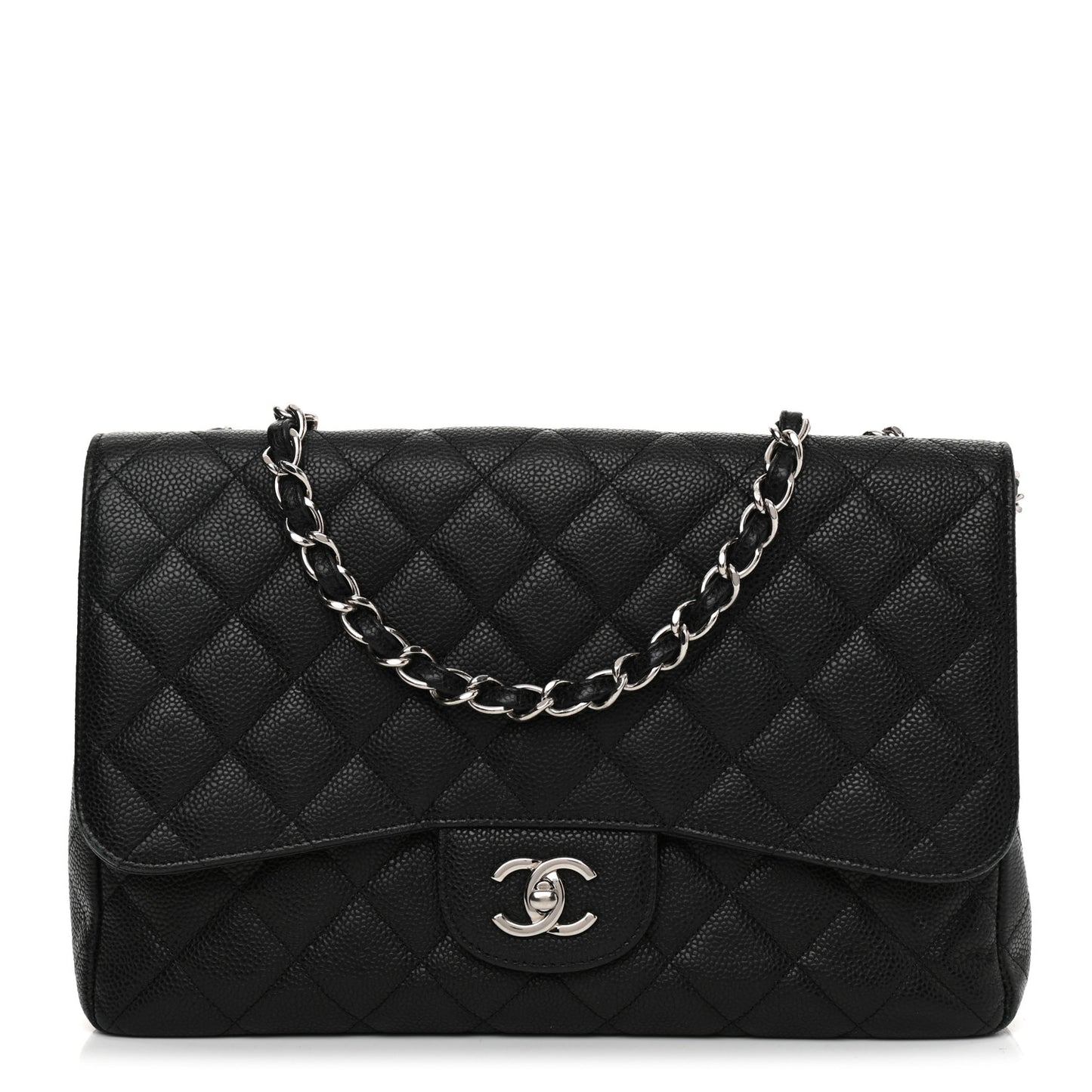 Caviar Quilted Jumbo Single Flap Black