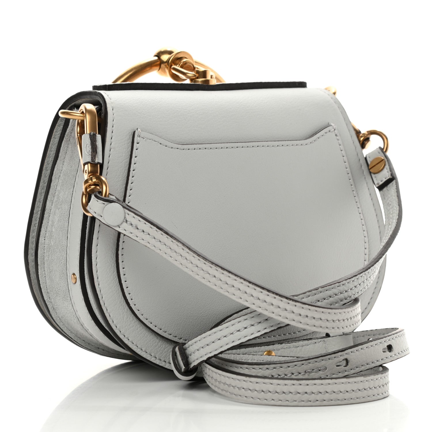 Chloe Calfskin Suede Small Nile Bracelet Bag Airy Grey 2 of 4