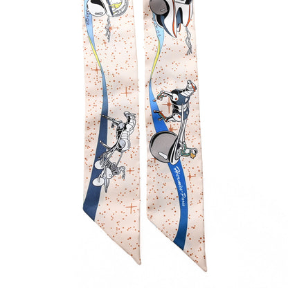 Hermes Silk Space Derby Twilly Creme Bleu Multicolor 2 of 4