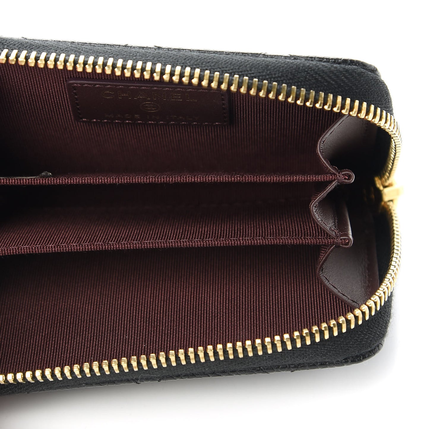 Caviar Quilted Zip Coin Purse Black