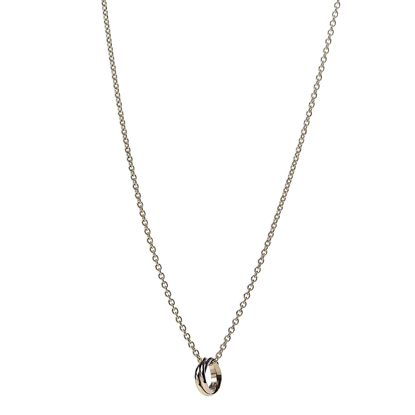 18K Pink Yellow White Gold Baby Trinity Pendant Necklace