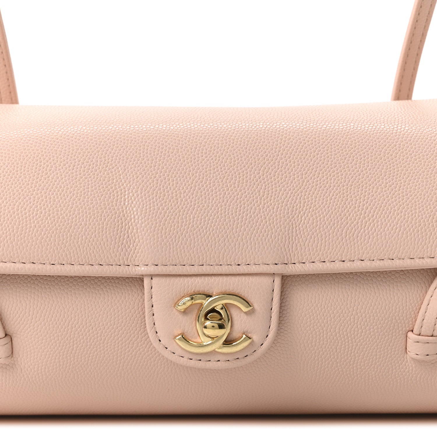 Chanel Shiny Caviar Preppy Coco Small Bowling Bag Rose Light Pink 8 of 11