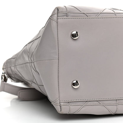 Christian Dior Lambskin Cannage Medium Granville Tote Grey 10 of 16