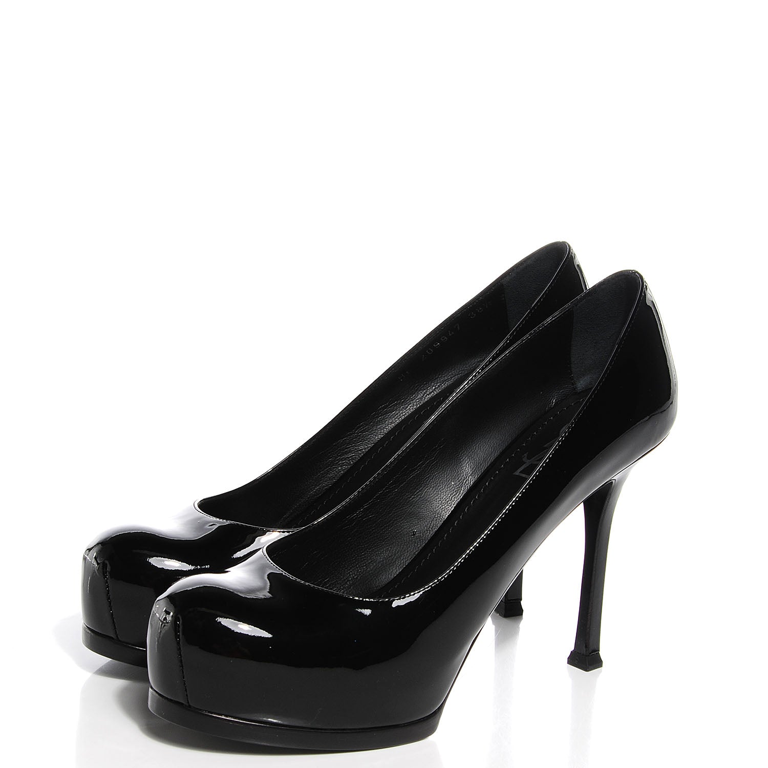 Saint Laurent Patent Vernice Tribtoo 80 Pumps 38.5 Black 3 of 7