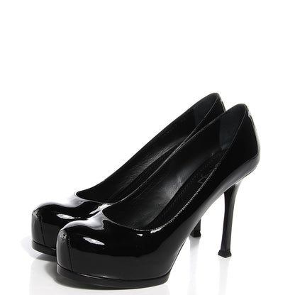 Saint Laurent Patent Vernice Tribtoo 80 Pumps 38.5 Black 3 of 7