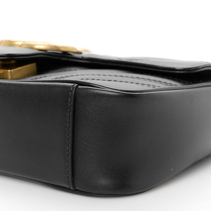 Gucci Calfskin Matelasse Mini GG Marmont Shoulder Bag Black 11 of 11