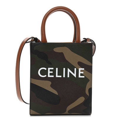 Celine Canvas Calfskin Mini Vertical Cabas Khaki 1 of 8