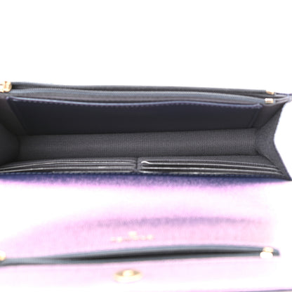 Chanel Iridescent Caviar Quilted Wallet On Chain WOC Dark Blue 4 of 9