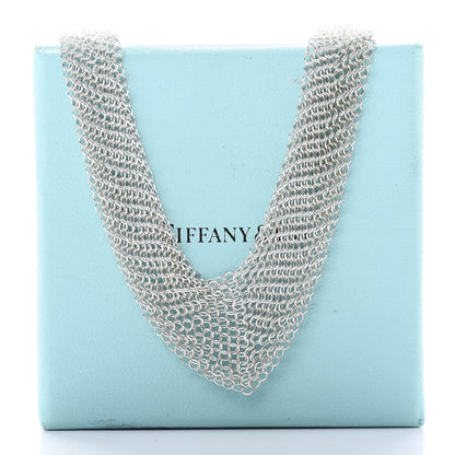 Tiffany Sterling Silver Elsa Peretti Mesh Bib Necklace 6 of 6
