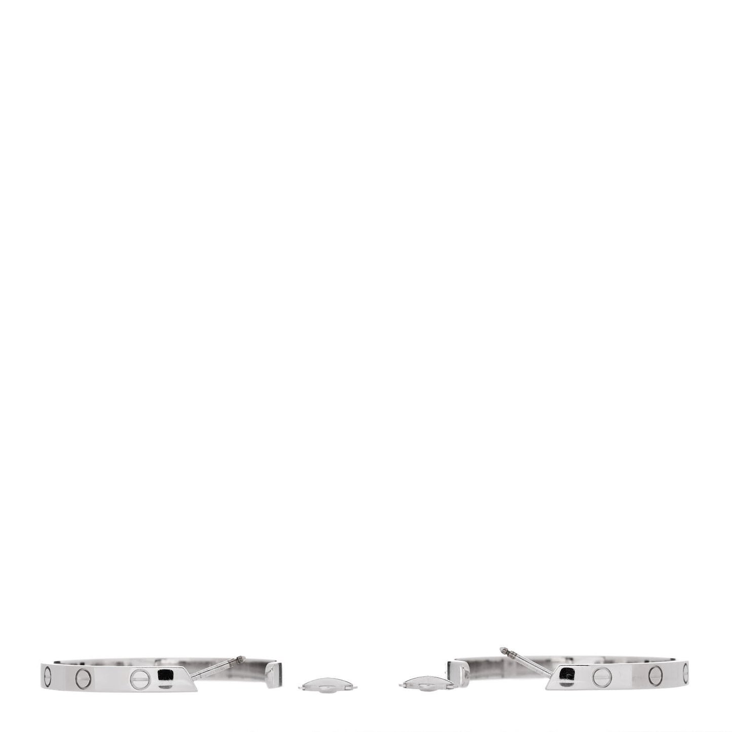 18K White Gold Large LOVE Hoop Earrings