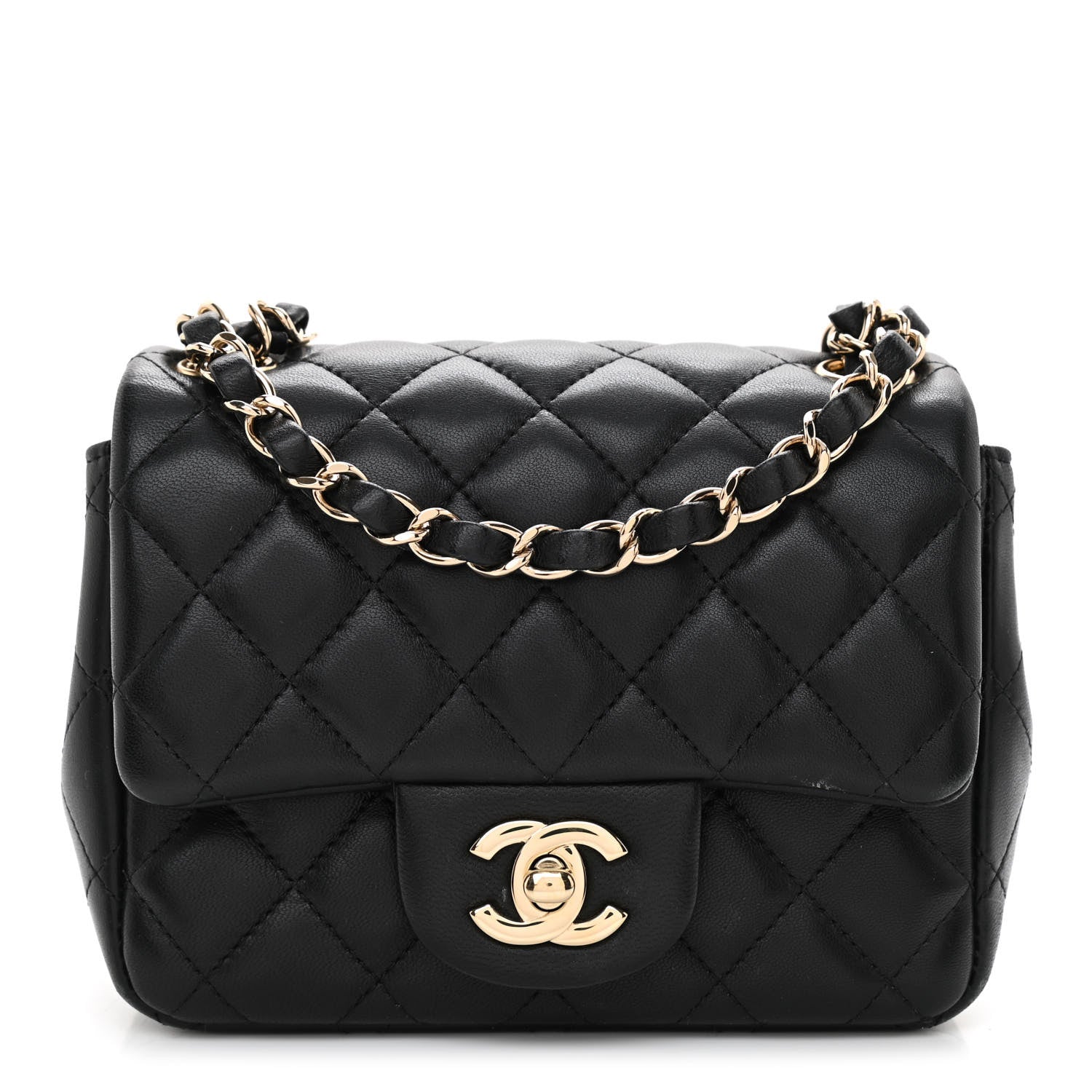 Chanel Lambskin Quilted Mini Square Flap Black 1 of 12